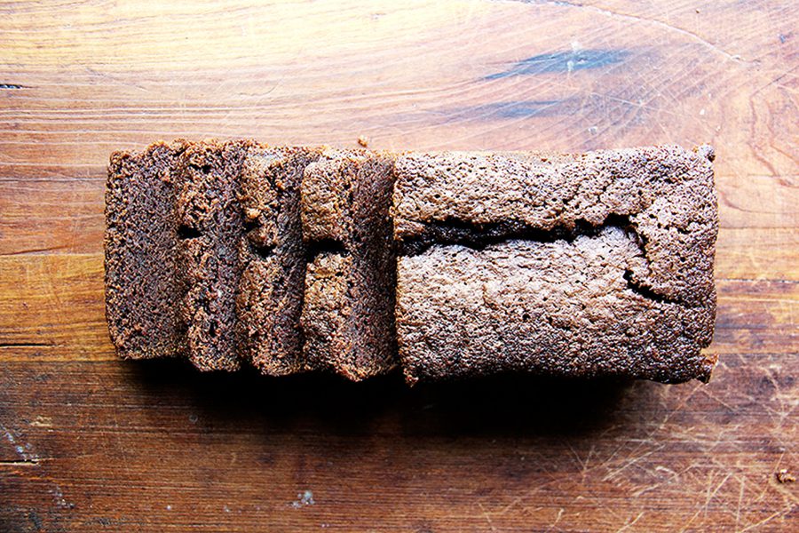 Dense Chocolate Loaf Cake with Bourbon and Coffee